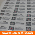 Anti-Fake Hologram Stickers with Qr Code Printing